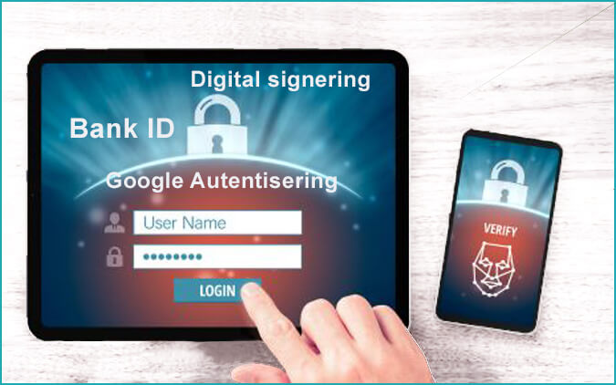 Tillägg Autentisering, Bank ID och digital signering